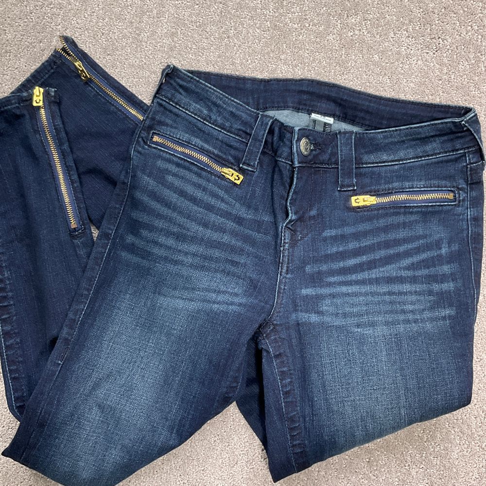 True Religion Jeans Women 28 Dark Blue Super Skinny Zip Ankle Mid Rise